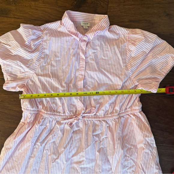 J. Crew NWT Short Sleeved Collared Mini Dress Pink and White Size 18 - Picture 7 of 10